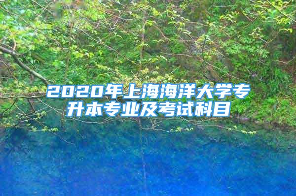 2020年上海海洋大学专升本专业及考试科目