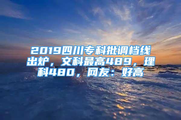 2019四川专科批调档线出炉，文科最高489，理科480，网友：好高