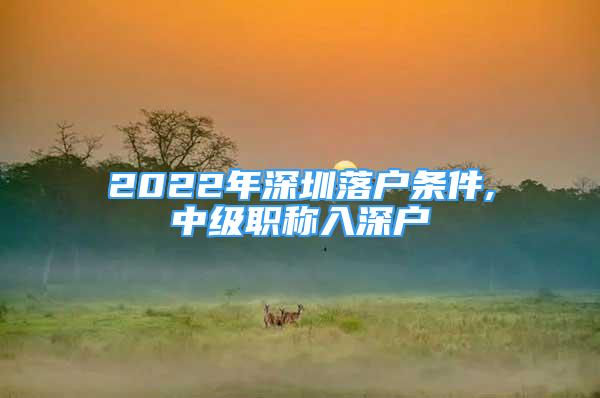 2022年深圳落户条件,中级职称入深户