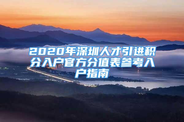 2020年深圳人才引进积分入户官方分值表参考入户指南