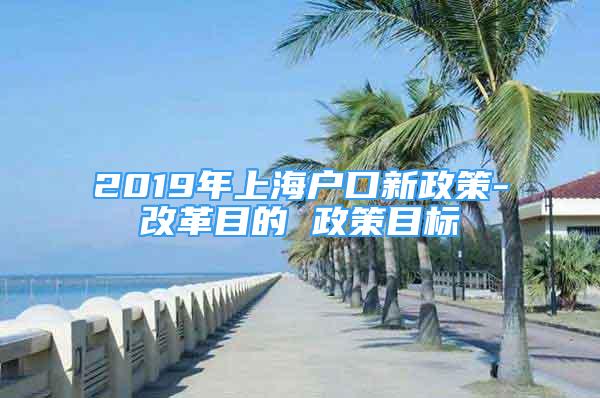 2019年上海户口新政策-改革目的 政策目标