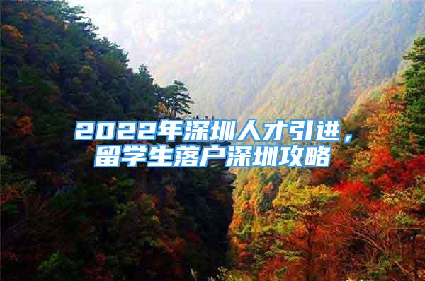 2022年深圳人才引进，留学生落户深圳攻略