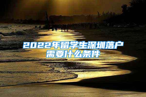 2022年留学生深圳落户需要什么条件