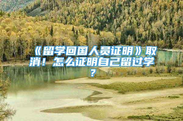 《留学回国人员证明》取消！怎么证明自己留过学？