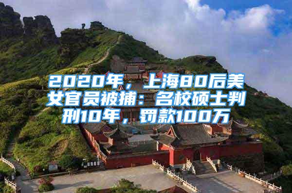 2020年，上海80后美女官员被捕：名校硕士判刑10年，罚款100万