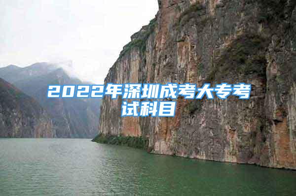 2022年深圳成考大专考试科目