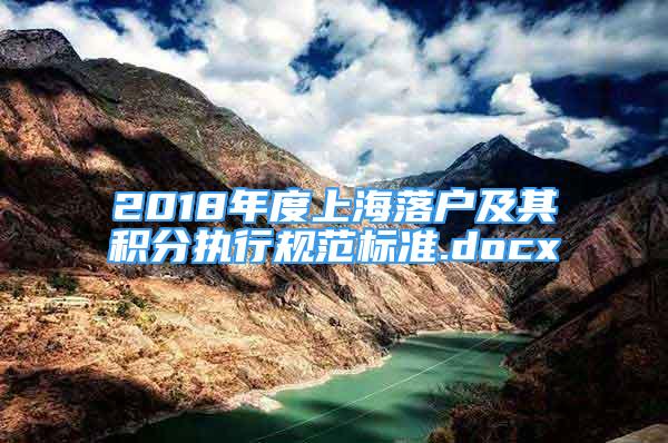 2018年度上海落户及其积分执行规范标准.docx