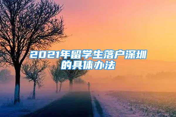 2021年留学生落户深圳的具体办法