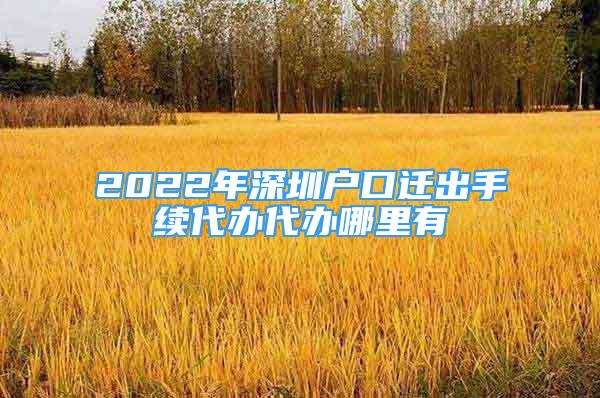 2022年深圳户口迁出手续代办代办哪里有