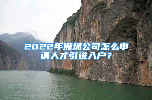 2022年深圳公司怎么申请人才引进入户？