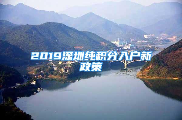 2019深圳纯积分入户新政策