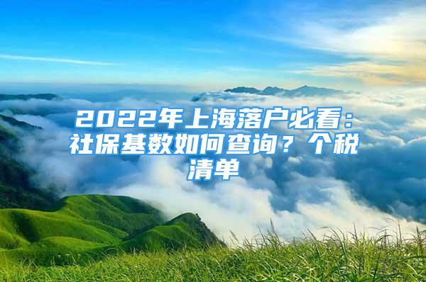 2022年上海落户必看：社保基数如何查询？个税清单