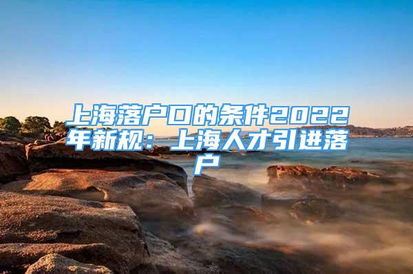 上海落户口的条件2022年新规：上海人才引进落户