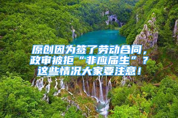 原创因为签了劳动合同，政审被拒“非应届生”？这些情况大家要注意！