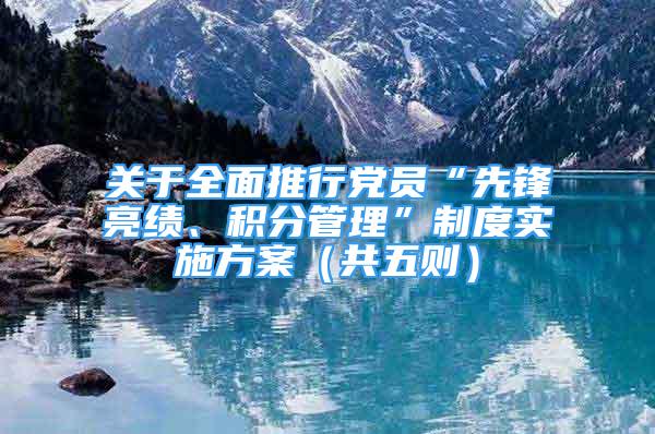 关于全面推行党员“先锋亮绩、积分管理”制度实施方案（共五则）