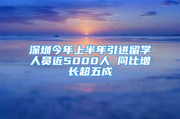 深圳今年上半年引进留学人员近5000人 同比增长超五成