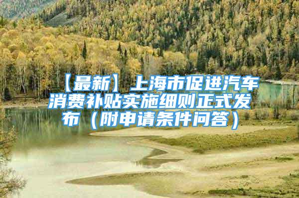 【最新】上海市促进汽车消费补贴实施细则正式发布（附申请条件问答）