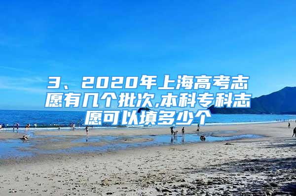 3、2020年上海高考志愿有几个批次,本科专科志愿可以填多少个