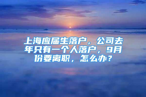 上海应届生落户，公司去年只有一个人落户，9月份要离职，怎么办？