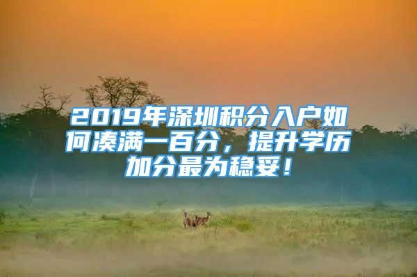 2019年深圳积分入户如何凑满一百分，提升学历加分最为稳妥！