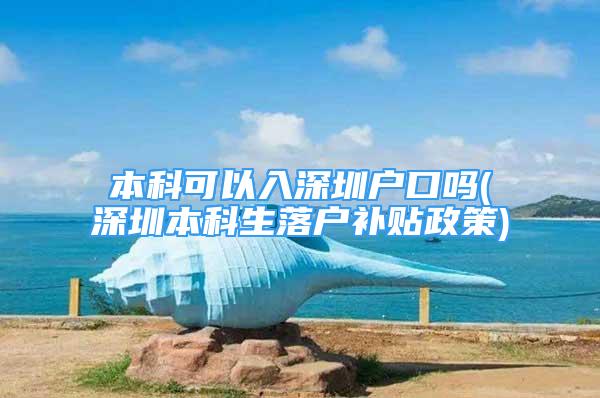 本科可以入深圳户口吗(深圳本科生落户补贴政策)