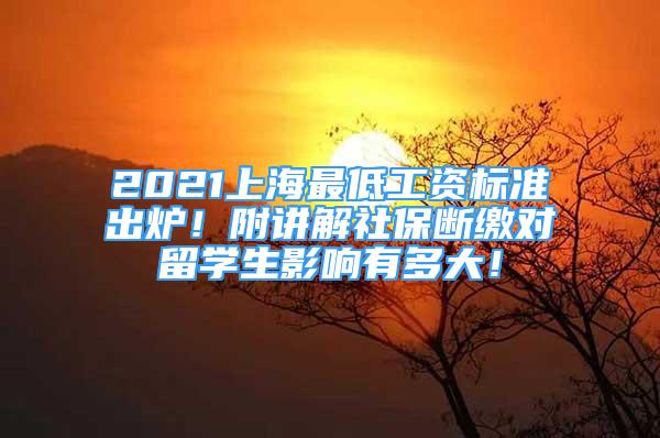 2021上海最低工资标准出炉！附讲解社保断缴对留学生影响有多大！