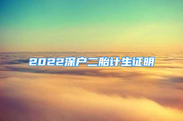 2022深户二胎计生证明