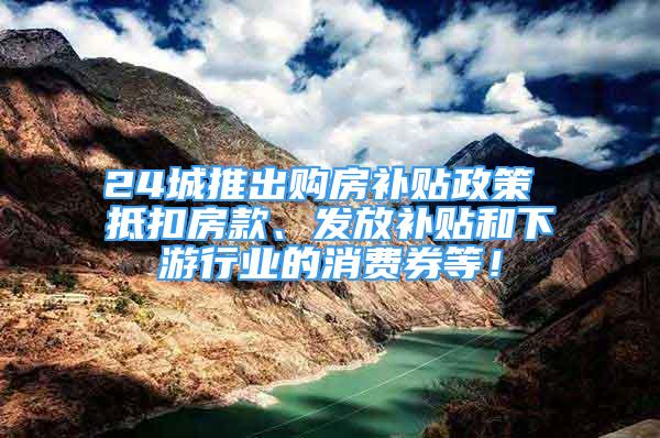 24城推出购房补贴政策 抵扣房款、发放补贴和下游行业的消费券等！