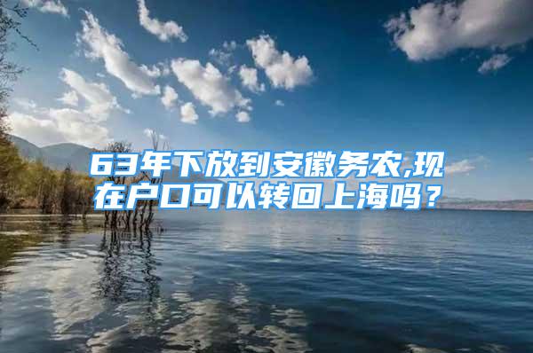 63年下放到安徽务农,现在户口可以转回上海吗？