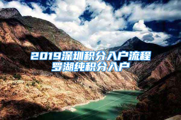 2019深圳积分入户流程罗湖纯积分入户