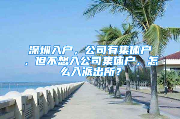 深圳入户，公司有集体户，但不想入公司集体户，怎么入派出所？