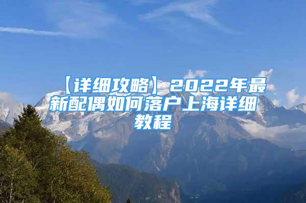 【详细攻略】2022年最新配偶如何落户上海详细教程