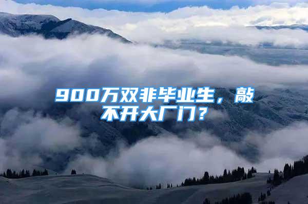 900万双非毕业生，敲不开大厂门？