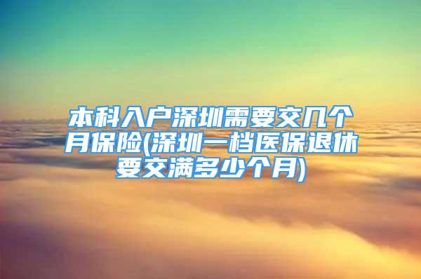 本科入户深圳需要交几个月保险(深圳一档医保退休要交满多少个月)