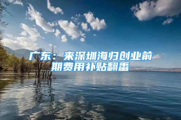 广东：来深圳海归创业前期费用补贴翻番