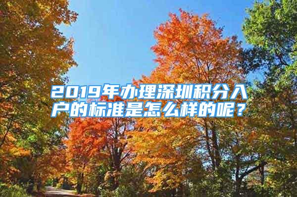 2019年办理深圳积分入户的标准是怎么样的呢？