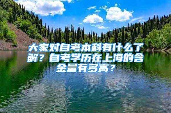 大家对自考本科有什么了解？自考学历在上海的含金量有多高？