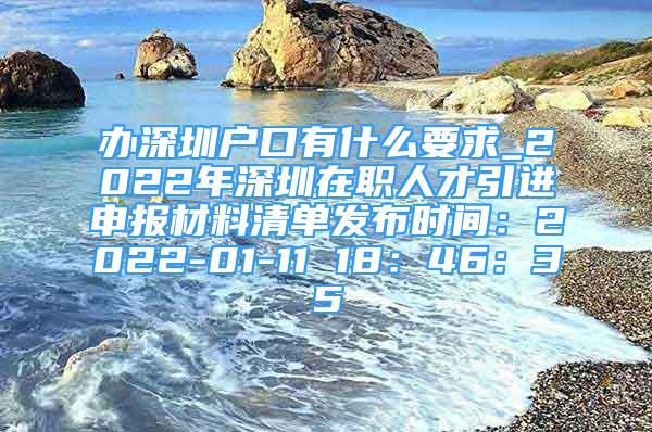 办深圳户口有什么要求_2022年深圳在职人才引进申报材料清单发布时间：2022-01-11 18：46：35