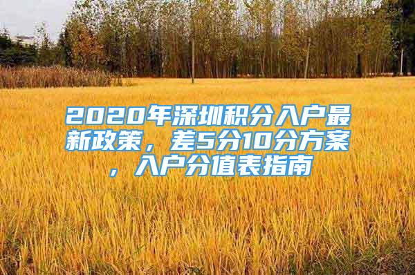 2020年深圳积分入户最新政策，差5分10分方案，入户分值表指南