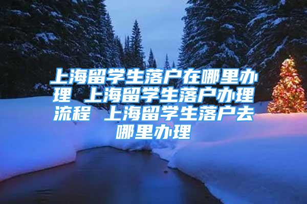 上海留学生落户在哪里办理 上海留学生落户办理流程 上海留学生落户去哪里办理