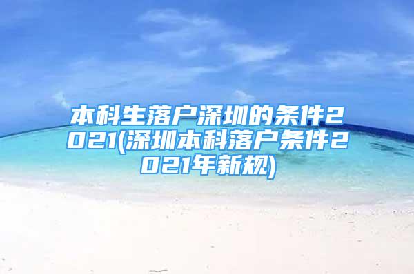 本科生落户深圳的条件2021(深圳本科落户条件2021年新规)