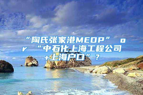 “陶氏张家港MEDP” or “中石化上海工程公司+上海户口”？