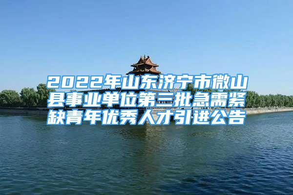 2022年山东济宁市微山县事业单位第三批急需紧缺青年优秀人才引进公告