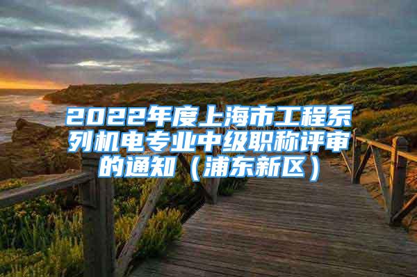 2022年度上海市工程系列机电专业中级职称评审的通知（浦东新区）