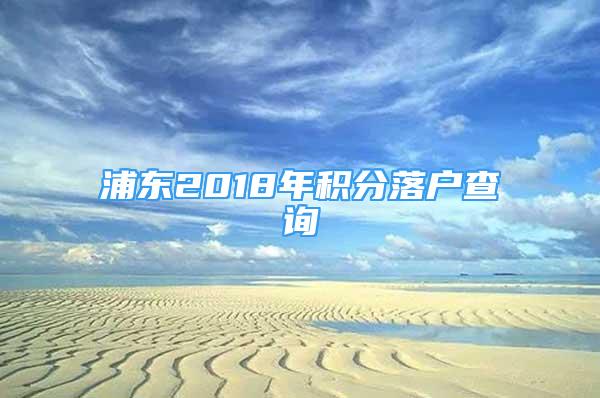 浦东2018年积分落户查询