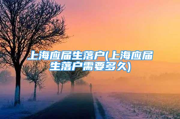 上海应届生落户(上海应届生落户需要多久)