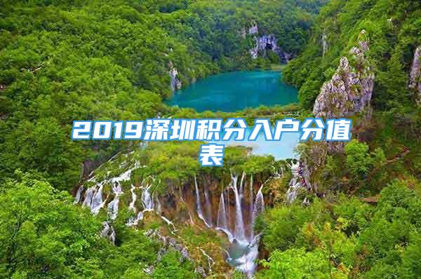 2019深圳积分入户分值表