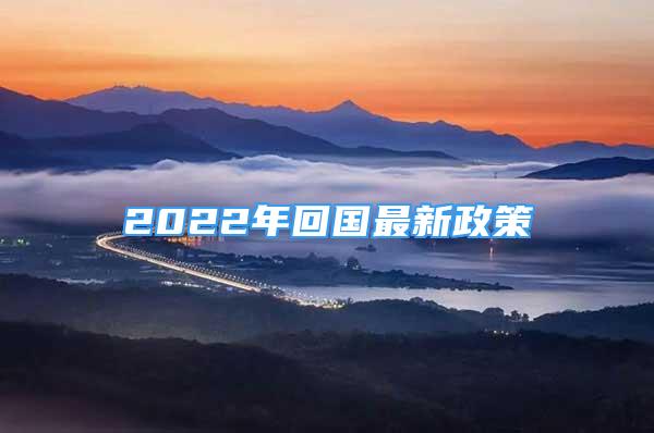 2022年回国最新政策