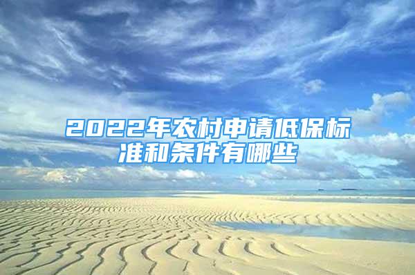 2022年农村申请低保标准和条件有哪些