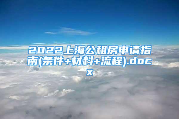 2022上海公租房申请指南(条件+材料+流程).docx